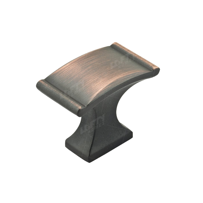Traditional Metal Brushed Oil-Rubbed Bronze Rectangular Knob - 2606