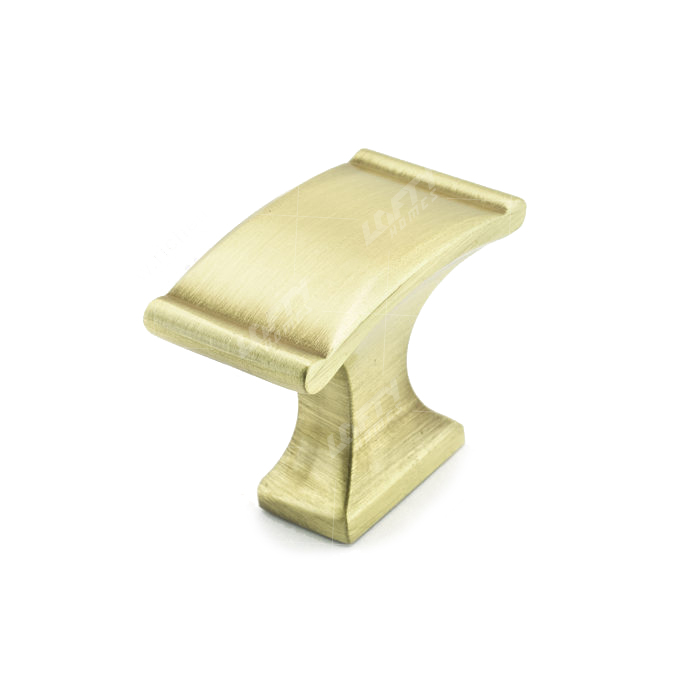 Traditional Metal Satin Brass Rectangular Knob - 2606